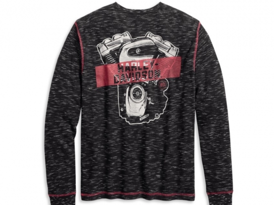 TEE-SLUB,L/S,WAFFLE KNT,BLK