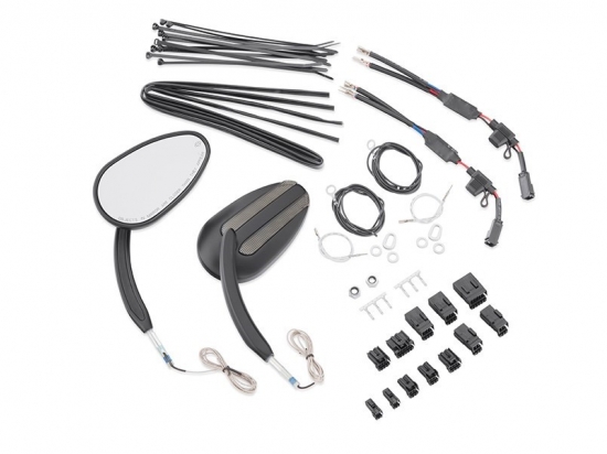 KIT-MIRROR,BLACK,W/LITES