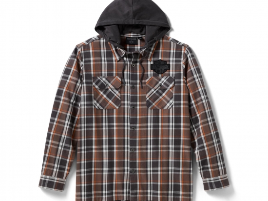 SHIRT-WOVEN,WARM GREY/DARK GRE