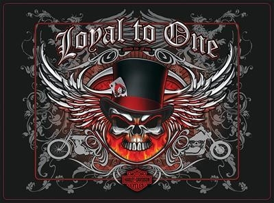 HD LOYAL TO ONE SKULL SIGN