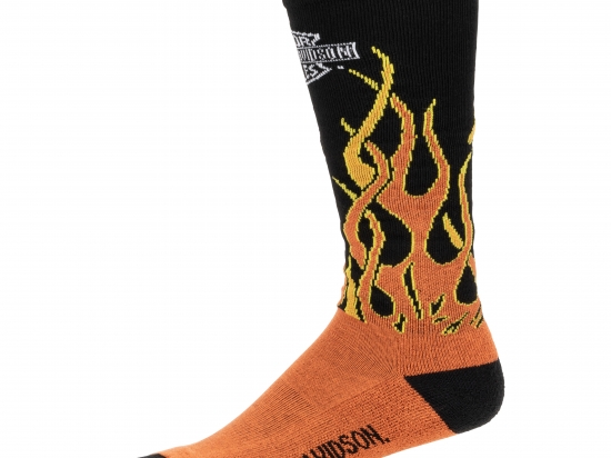H-D FLAMES MID CALF/BLACK/ORANGE (43-46)