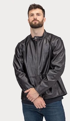 JACKET-CASUAL,LEATHER,BLACK