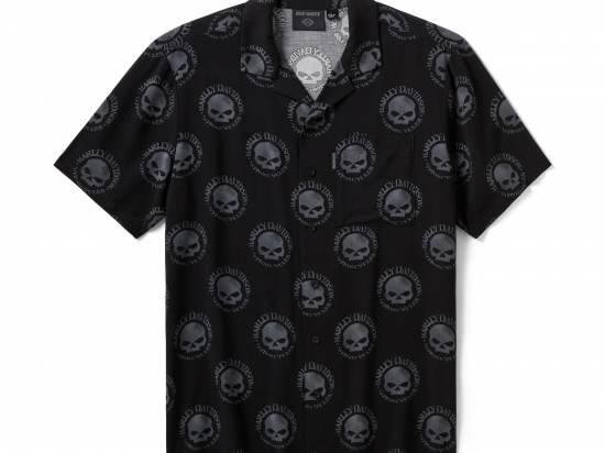 SHIRT-WOVEN,BLACK PRINT