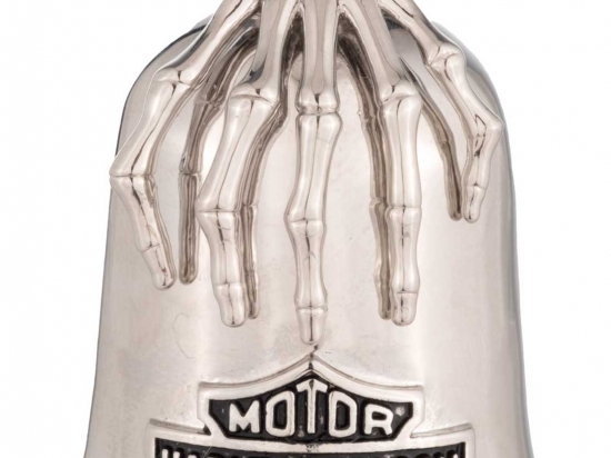 RB B&S SKULL HAND BELL-SLV