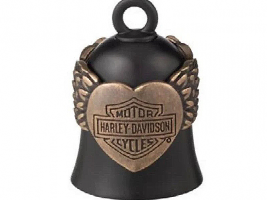 RB BRASS HEART WING BELL - BLK/BRASS