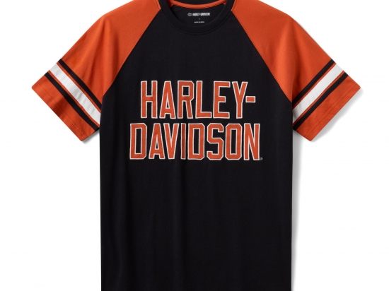 TEE-KNIT,BLACK/ORANGE