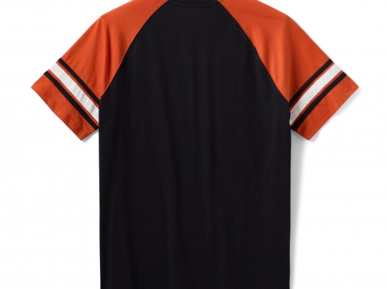 TEE-KNIT,BLACK/ORANGE