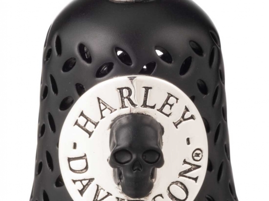 RB BRASS ROUND SKULL BELL - SLV/BLK