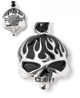 RB BLK FLAME SKULL BELL-SLV/BLK