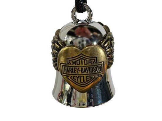 RB BRASS HEART WING BELL - SLV/BRASS