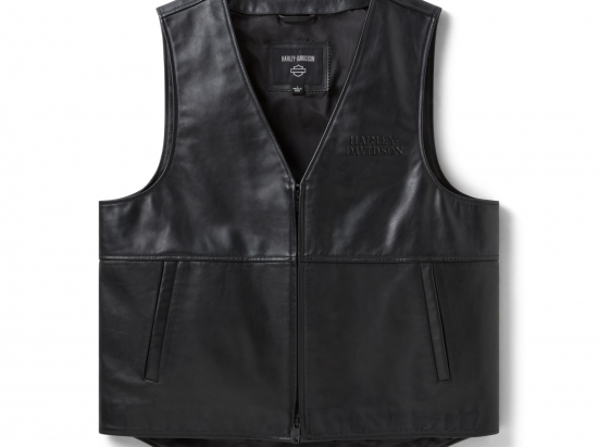 VEST-LEATHER,BLACK