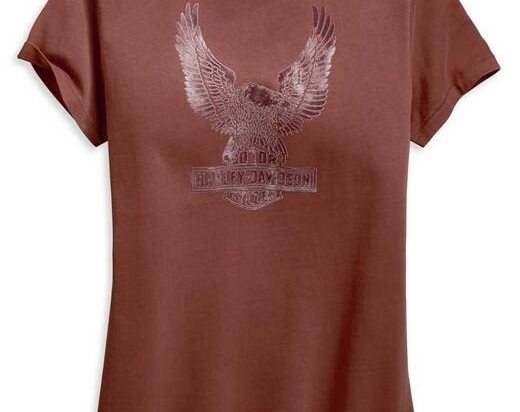 TEE-FLOCKED EAGLE,S/S,KNT,RED