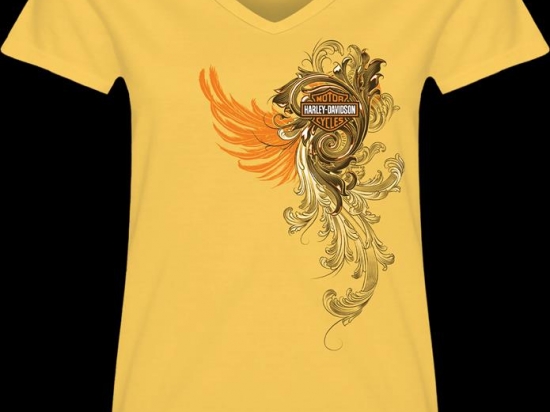 WHISPERING LOGO LADIES V-NECK BUTTER L