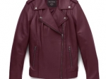 JACKET-CASUAL,LEATHER,DARK RED