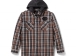 SHIRT-WOVEN,WARM GREY/DARK GRE