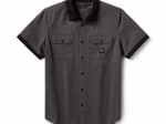 SHIRT-WOVEN,DARK GREY/BLACK