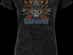 SKULL LIGHT LADIES DYE BLACK T-SHIRT XS
