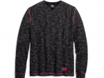 TEE-SLUB,L/S,WAFFLE KNT,BLK