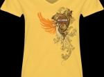 WHISPERING LOGO LADIES V-NECK BUTTER L