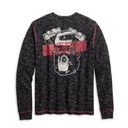TEE-SLUB,L/S,WAFFLE KNT,BLK