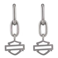 STAINLESS STEEL B&S LARGE CHAIN DROP EARRINGS