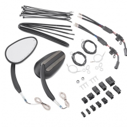 KIT-MIRROR,BLACK,W/LITES