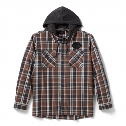 SHIRT-WOVEN,WARM GREY/DARK GRE