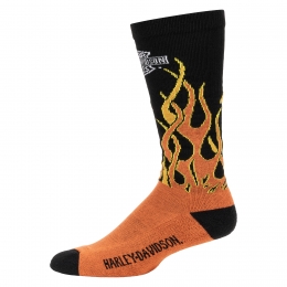 H-D FLAMES MID CALF/BLACK/ORANGE (43-46)