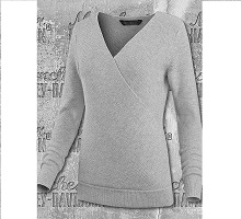 SWEATER-WOOL BLEND CROSSOVER,L