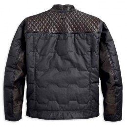 JKT-OUT,QUILTED,LEATHER,ACCENT