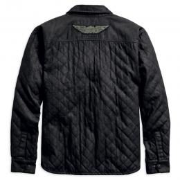 JACKET-QUILTED CANVAS,CTTN,BLK