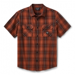 SHIRT-WOVEN,DARK GREY/BLACK PL