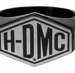 HDMC SILVER, BLACK AND STEEL BAND RING