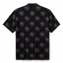 SHIRT-WOVEN,BLACK PRINT