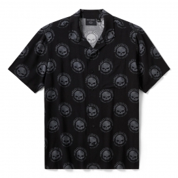 SHIRT-WOVEN,BLACK PRINT