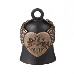 RB BRASS HEART WING BELL - BLK/BRASS