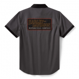 SHIRT-WOVEN,DARK GREY/BLACK