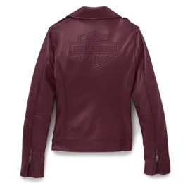 JACKET-CASUAL,LEATHER,DARK RED