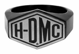 HDMC SILVER, BLACK AND STEEL BAND RING