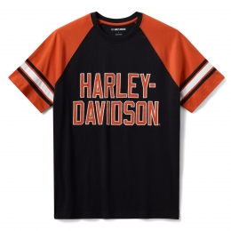 TEE-KNIT,BLACK/ORANGE