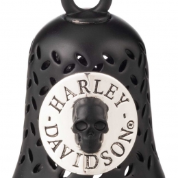 RB BRASS ROUND SKULL BELL - SLV/BLK