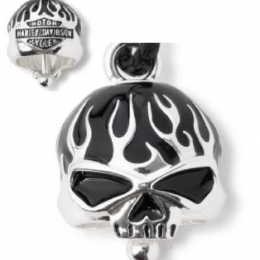 RB BLK FLAME SKULL BELL-SLV/BLK