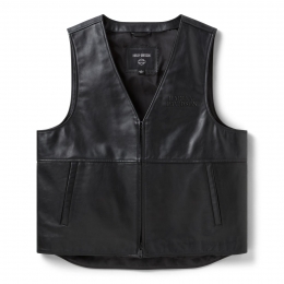 VEST-LEATHER,BLACK